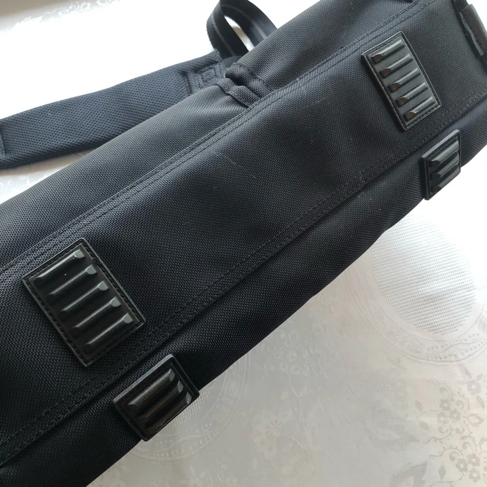 COMPAQ Black Leather/Canvas Men’s Professional Briefcase Messenger Bag NWOT